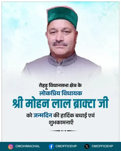 CM Sukhu Greets Rohru MLA Mohan Lal Brakta on Birthday