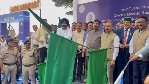 CM Sukhu launches electric buses for HRTC at Kyari Ghat, Solan