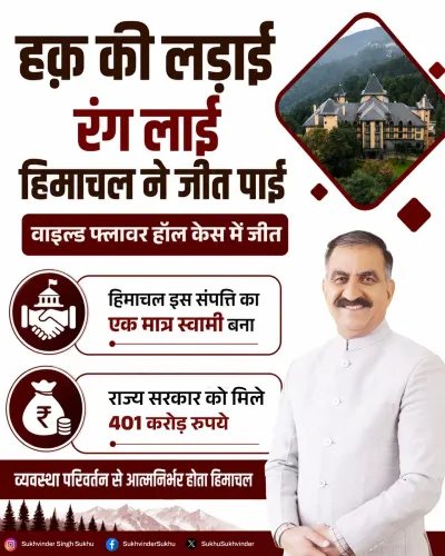 CM Sukhu Secures Full State Ownership of Wildflower Hall
