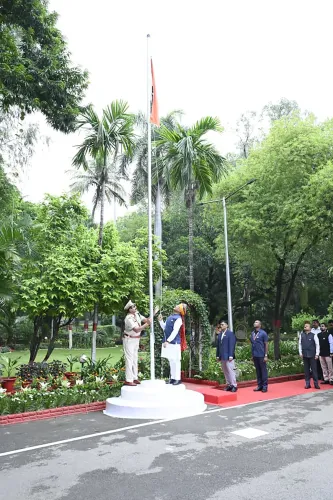 CM Vishnu Deo Sai Hoists Tricolour at Raipur Residence on 80th Independence Day