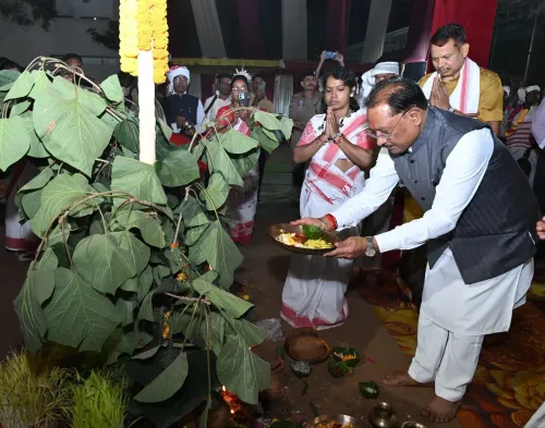 CM Vishnu Deo Sai Offers Prayers at Raipur Karam Puja Festival