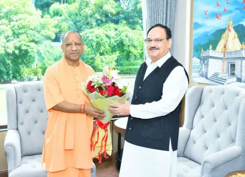CM Yogi calls on Union Minister JP Nadda in New Delhi