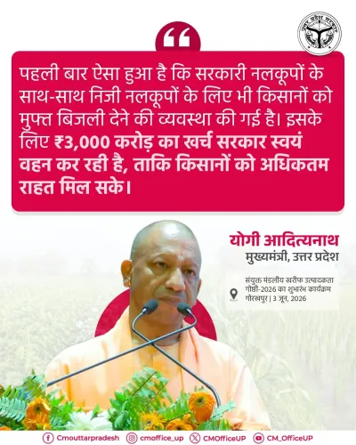 CM Yogi Extends Free Power to Private Tubewells for UP Farmers
