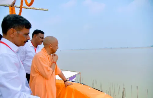 CM Yogi inspects Ganga ghat works near Vindhyavasini Temple