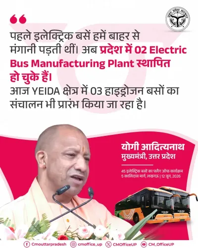 CM Yogi Launches Hydrogen Buses, Touts UP EV Plants