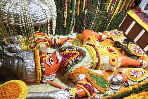 CM Yogi Offers Prayers at Prayagraj's Lete Hanuman Temple