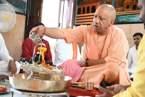 CM Yogi Performs Rudrabhishek at Gorakhnath Mandir on Shravana Somvar