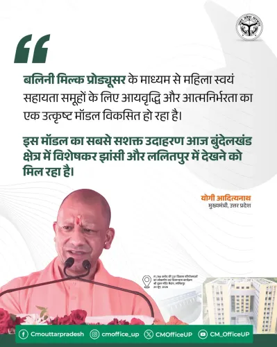 CM Yogi Spotlights Balini Milk Model for Women SHGs in Bundelkhand