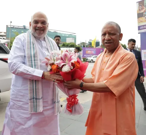 CM Yogi Welcomes Amit Shah at UPITS 4.0 Launch in Greater Noida