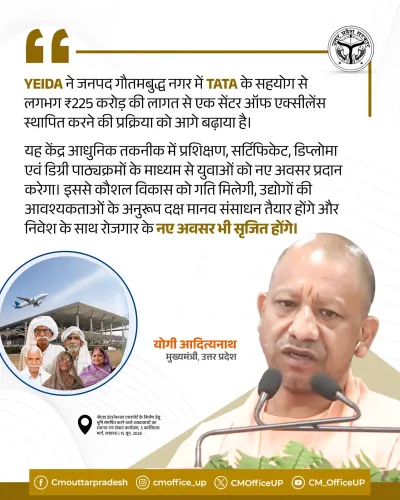 CM Yogi: YEIDA, Tata to Set Up ₹225 Cr Skill Hub in Gautam Buddha Nagar