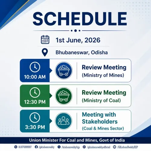 Coal Minister Kishan Reddy to Visit Bhubaneswar on June 1
