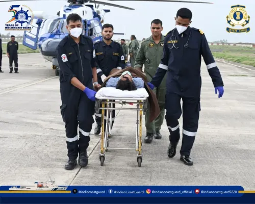 Coast Guard airlifts ailing seafarer off Gujarat coast in rough-sea rescue