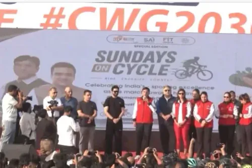 Fit India Sundays on Cycle 75th edition marks Commonwealth Games Day in Delhi, Gujarat