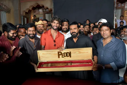 Indian Cricketer Tilak Varma Visits Ram Charan's 'Peddi' Set; Receives a Special Cricket Bat Gift!