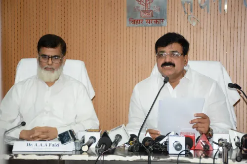 Patna: Bihar Minister Jama Khan addresses press conference