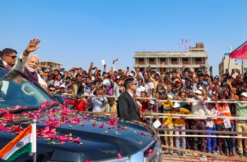 Ahmedabad: PM Narendra Modi conducts a roadshow in Sanand