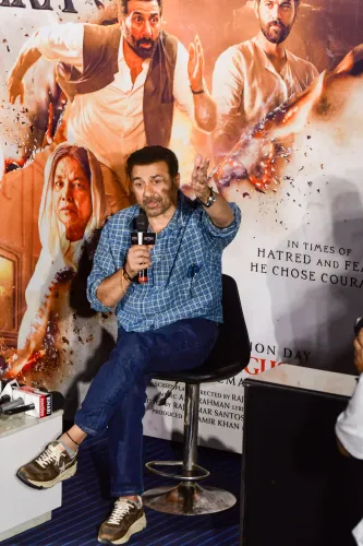 Sunny Deol and Karan Deol promote Batwara 1947 in Patna