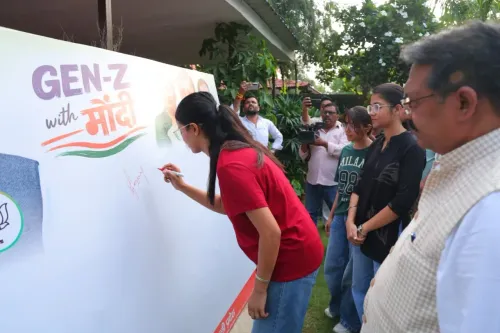 Delhi BJP chief Harsh Malhotra holds Yuva Samvad with 50 college students