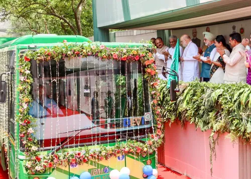 Amit Shah flags off 300 e-buses for Delhi, lays Narela high-security prison stone