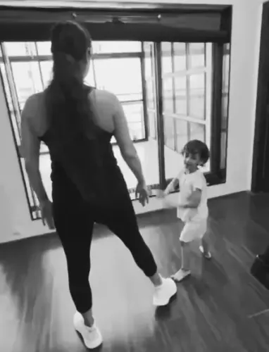 Dia Mirza’s Workout Session with Her Adorable Son