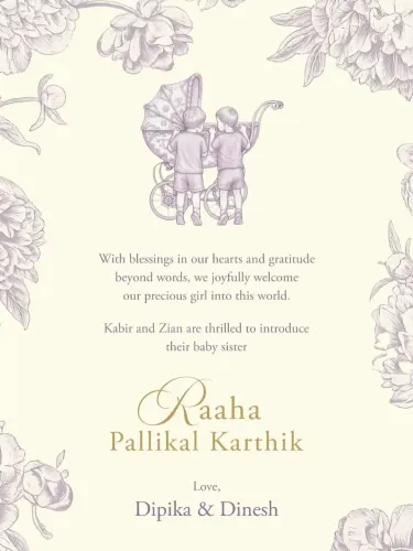 Dinesh Karthik and Dipika Pallikal Celebrate Birth of Daughter Raaha