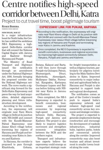 Dr. Jitendra Singh announces Katra-Delhi Express Road Corridor route notified