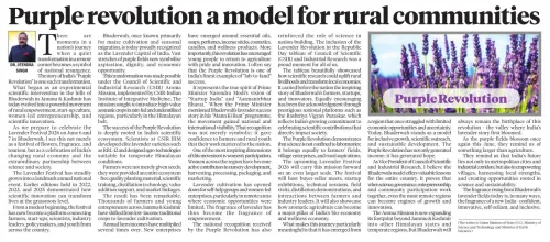Dr. Jitendra Singh writes on Lavender Festival in Bhaderwah