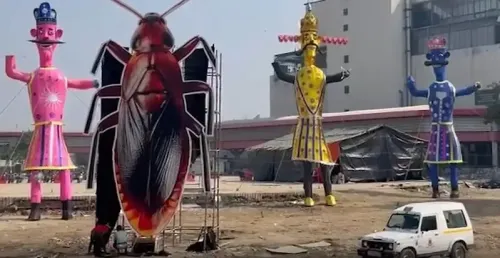 Dussehra 2026: Giant Ravana effigies, 30-foot cockroach in Delhi's Pitampura