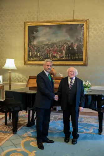 EAM Jaishankar Meets with President Michael Higgins of Ireland, Highlights Cultural Importance in National Unity