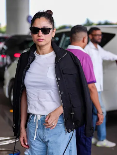 Mumbai: Ankita Lokhande Spotted with Husband at Airport