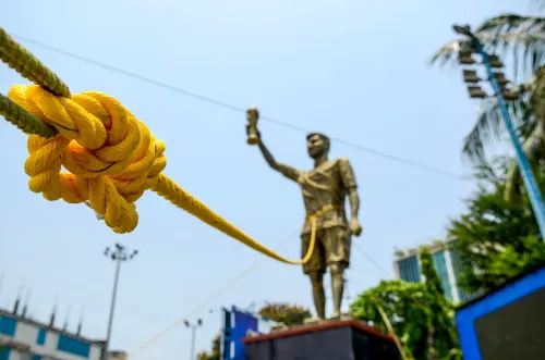 Wind Wobbles Giant Messi Statue, PWD Steps In at Kolkata's Lake Town