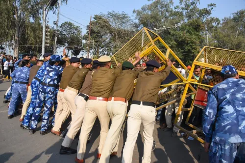 Patna: Dafadar-Chowkidar Panchayat Sangh Demonstration in Patna