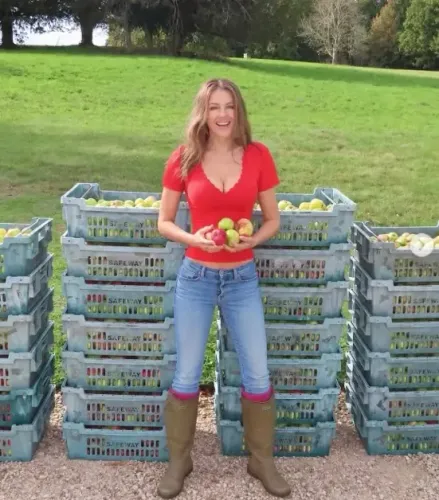 Elizabeth Hurley revives neglected orchard, hand-picks apples with family