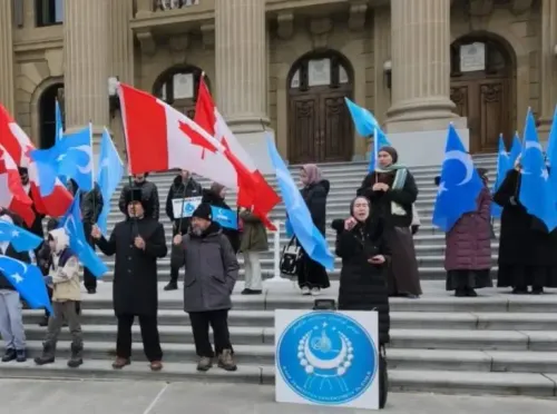 Uyghur Activists Demand Action on China’s Alleged Genocide During Protests in US and Canada