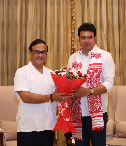 Ex-Tripura CM Biplab Deb Meets CM Himanta in Dispur