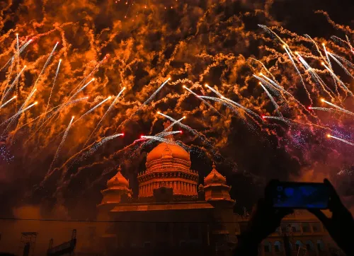 Bengaluru: Fireworks light up Vidhana Soudha