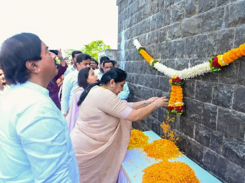 Raigad: Sunetra Pawar Attends Foundation Stone Laying Ceremony for Development Works
