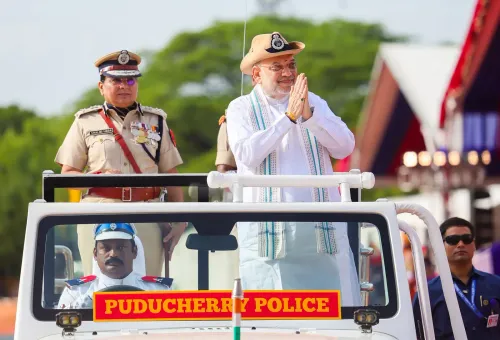 Puducherry: Amit Shah presents President's Colour to Puducherry Police