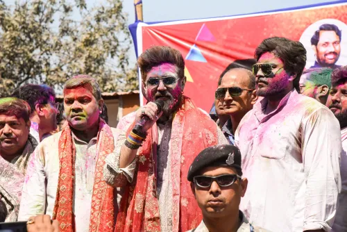 Patna: Chirag Paswan enjoys Holi festivities with party affiliates