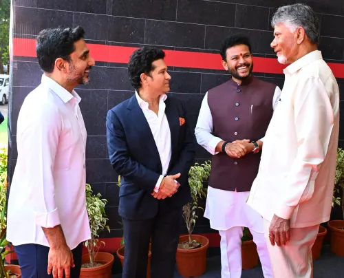 आंध्र विश्वविद्यालय के शताब्दी उत्सव में चंद्रबाबू नायडू, नारा लोकेश और सचिन तेंदुलकर एक मंच पर