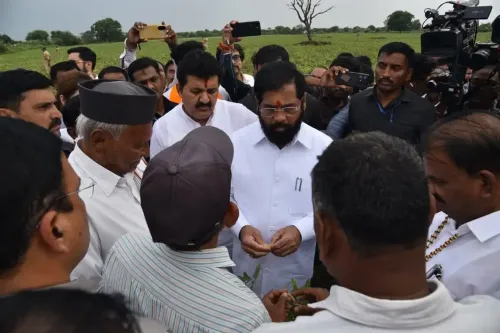 Maharashtra Dy CM Shinde visits Akola, vows relief for drought-hit farmers