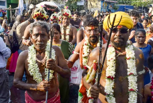 Kolkata: Worshippers engage in Gajan festival ceremonies