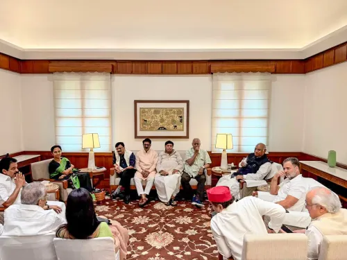 New Delhi: INDIA bloc leaders hold meeting during Monsoon Session