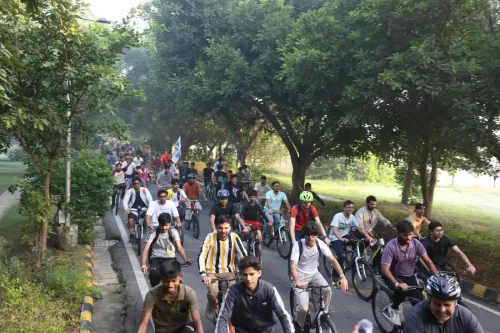 Fit India Sundays on Cycle 95th edition marks World Food Day at NSUT Dwarka