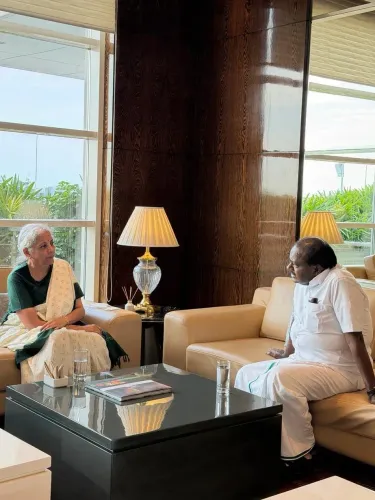 FM Sitharaman meets HD Kumaraswamy at Bengaluru Airport