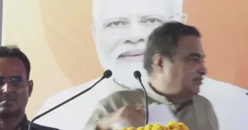 Gadkari addresses public meeting in Kota, Rajasthan