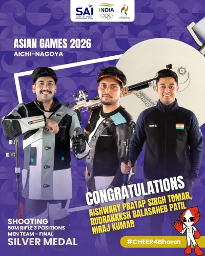 Gadkari hails India's silver in Men's 50m Rifle 3P Team at Asian Games