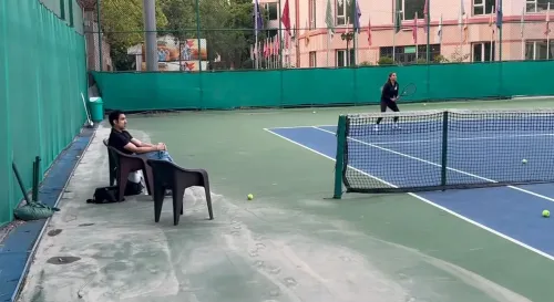 Gautam Gambhir watches daughter Aazeen play tennis ahead of India-Afghanistan series
