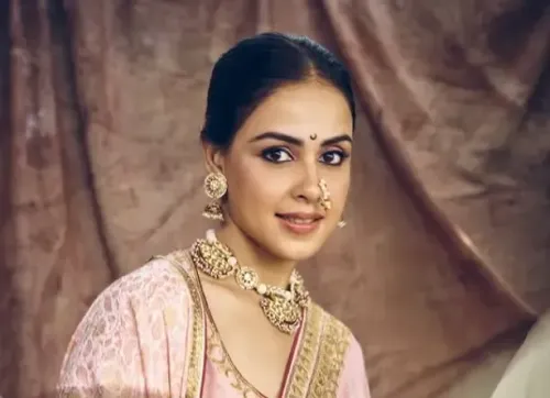 Genelia Deshmukh Celebrates Heritage in a Nauvari Saree at Raja Shivaji Trailer Launch