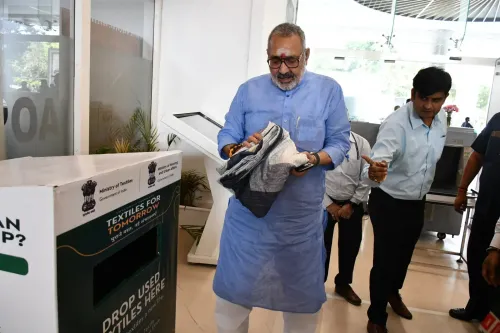 Giriraj Singh Deposits Old Clothes in 'Textiles for Tomorrow' Drive